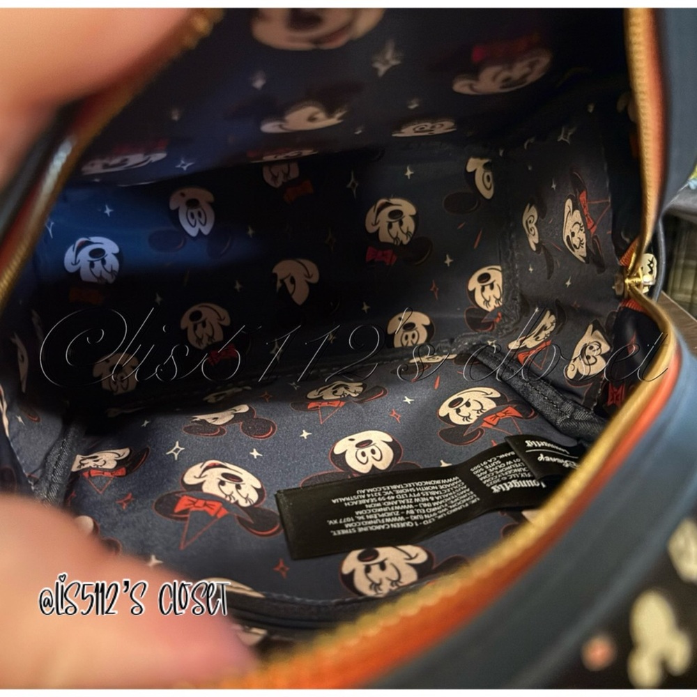 Loungefly x Disney Mickey & Minnie Halloween Ears Glow-in-the-Dark Mini Backpack - Picture 12 of 16